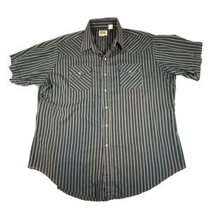 Ely Cattleman Men's Pearl Snap Striped Short Sleeve Shirt Size XXL